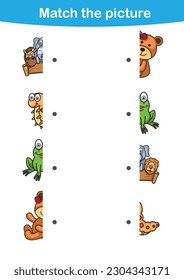 Matching children educational game.Match pictures