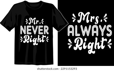 Matching Couple Custom Typography  T shirt Designs Vector