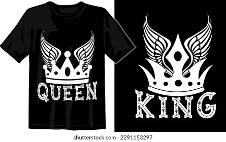 Matching Couple Custom Typography  T shirt Designs Vector