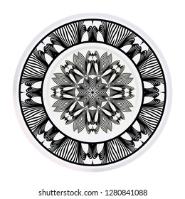 matching decorative plates for interior design. Tribal ethnic ornament with mandala. Home decor vector illustration