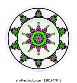 matching decorative plates for interior design. Tribal ethnic ornament with mandala. Home decor vector illustration