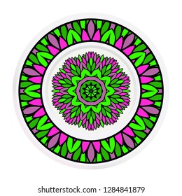 matching decorative plates for interior design. Tribal ethnic ornament with mandala. Home decor vector illustration