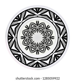 matching decorative plates for interior design. Tribal ethnic ornament with mandala. Home decor vector illustration