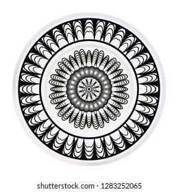 matching decorative plates. Decorative mandala ornament. Vector illustration