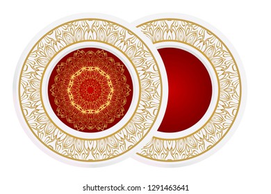 matching decorative plates. Decorative mandala ornament. Vector illustration. for interior design, circle medalion, colorful kitchen.