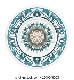 matching decorative plates. Decorative mandala ornament for wall design. Vector illustration.