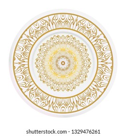matching decorative plates. Decorative mandala ornament. Vector illustration