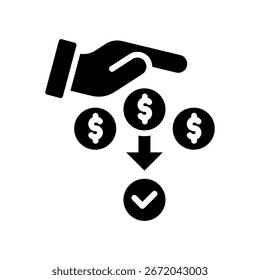 Matching Donation Icon Glyph Vector Illustration