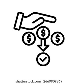 Matching Donation Icon Outline Vector Illustration