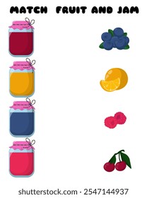 Combinando frutas e geleia, ilustração do vetor do jogo do desenvolvimento educacional para a atividade de crianças