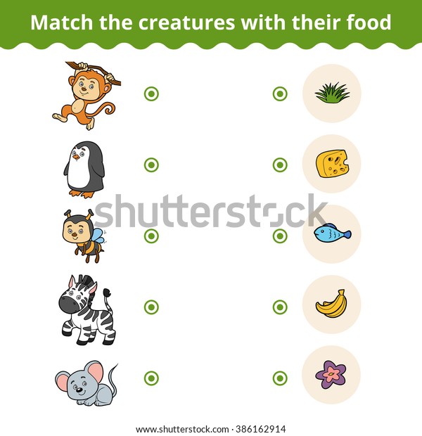 Matching Game Children Vector Education Game Stock Vector (Royalty Free ...