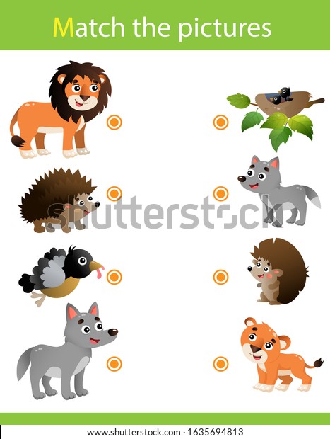 Matching Game Education Game Children Puzzle Stock Vector (Royalty Free ...