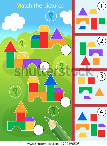 Matching Game Education Game Children Puzzle Stock Vector (Royalty Free ...