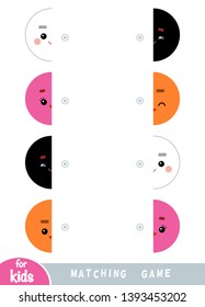 Matching game, educational game for children. Match the halves. Set of colored circles