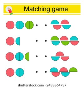 Matching game for kids. Educational material. Vector illustration. 