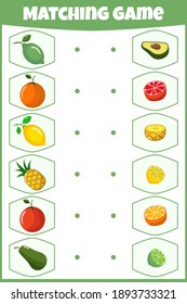 Matching game for kids. Educational worksheet for children.