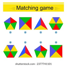 Matching game for kids. Task for the development of attention and logic. Vector illustration.