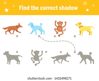 Matching game for kids Vector. Cartoon. Isolated art on white background. Flat