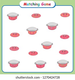 Matching game for kids, worksheet for preschool children, educational activities, kindergarten