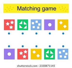 Matching game. Task for the development of attention and logic. Vector illustration.