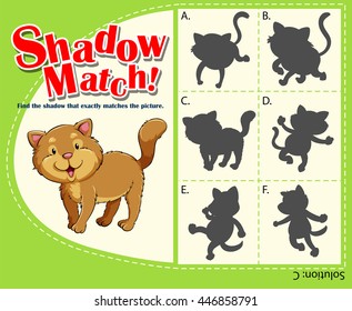 Matching game template with cat illustration