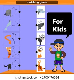 Matching games, educational games, solving puzzles for kids, perfect for child's homework.
