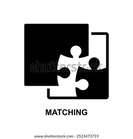 Matching icon. The black matching symbol isolated on background vector illustration.