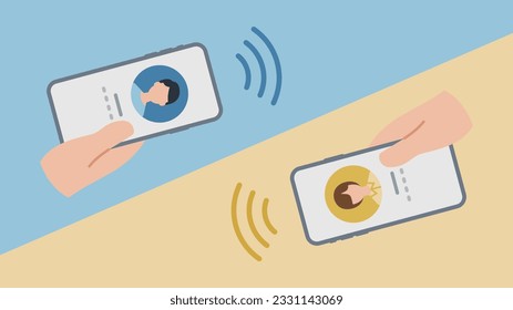 Matching and information exchange via wireless communication with a hand-held smartphone