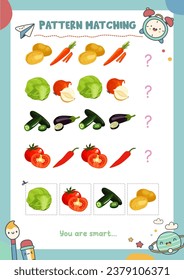 Matching pictures to patterns. Activity worksheet
