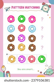 Matching pictures to patterns. Activity worksheet