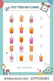 Matching pictures to patterns. Activity worksheet