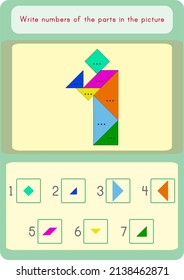 Matching pieces in a tangram