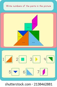 Matching pieces in a tangram