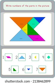 Matching pieces in a tangram