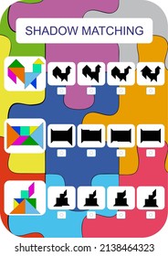 Matching pieces in a tangram