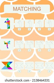 Matching pieces in a tangram