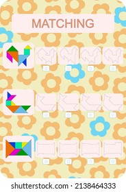 Matching pieces in a tangram