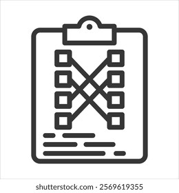 Matching Test Outline Icon Vector Illustration