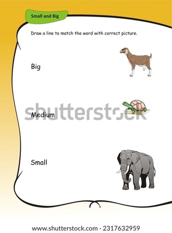 Matching word with correct picture worksheet. learning activity. mathematics