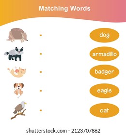 Matching Words Game Edition Matching Words Stock Vector (Royalty Free ...