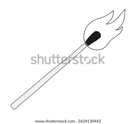 Matchstick burning with flame. Lit match, burning match. EPS 10 vector illustrations