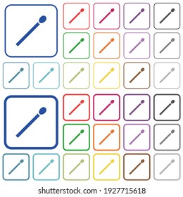 Streichfarbige Flachsymbole in runden quadratischen Rahmen. Dünne und dicke Versionen inbegriffen.