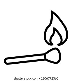 Matchstick with fire flame 