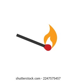 matchstick fire flame vector icon