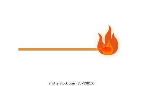 Matchstick fire isolated vector illustration