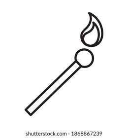 matchstick fire tool line style icon vector illustration design