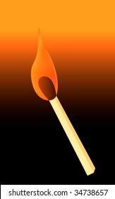 Matchstick with flame