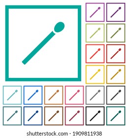 Matchstick flat color icons with quadrant frames on white background