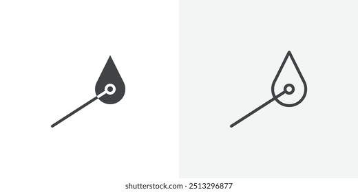 Matchstick icon flat and simple set design