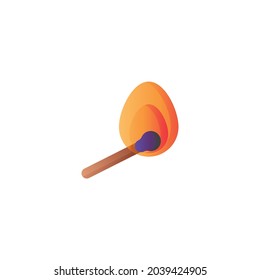 Matchstick Icon Isolated On White Background